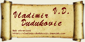 Vladimir Duduković vizit kartica